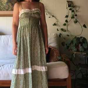 NWT Emma XS • Green Silk-Cotton • Christy Dawn